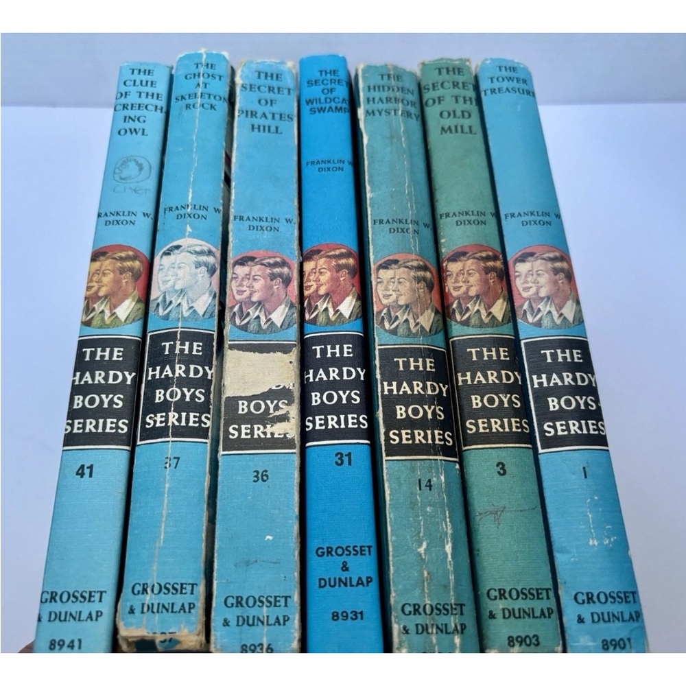 Vintage Hardy Boys Mystery Books 1, 3, 14, 31, 36, 37, 41 Collectible Hardcover